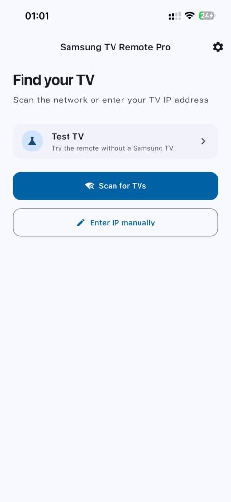 Smart TV Remote Pro — Find your TV: Scan or enter IP